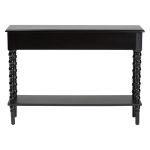 Baxton Studio Baxton Studio Malinda Classic Black Wood Console Table with Spindle Legs & 2 Drawers for Storage JY24A178-Black/Wooden-Console Table
