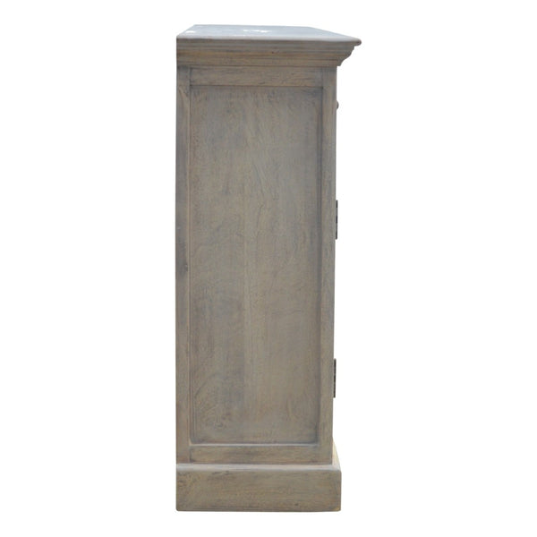 English Elm Solid Mango Wood Sideboard With Stone Acid Wash Finish - Rustic Charm & Ample Storage Solution B182P279310-GIGA