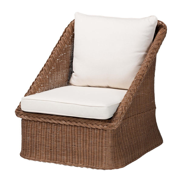 Baxton Studio bali Bali Derris Bohemian Braided Rattan Arm Chair - Handcrafted Comfort for Relaxed Living Spaces Derris-Peanut Brown/Rattan-CC