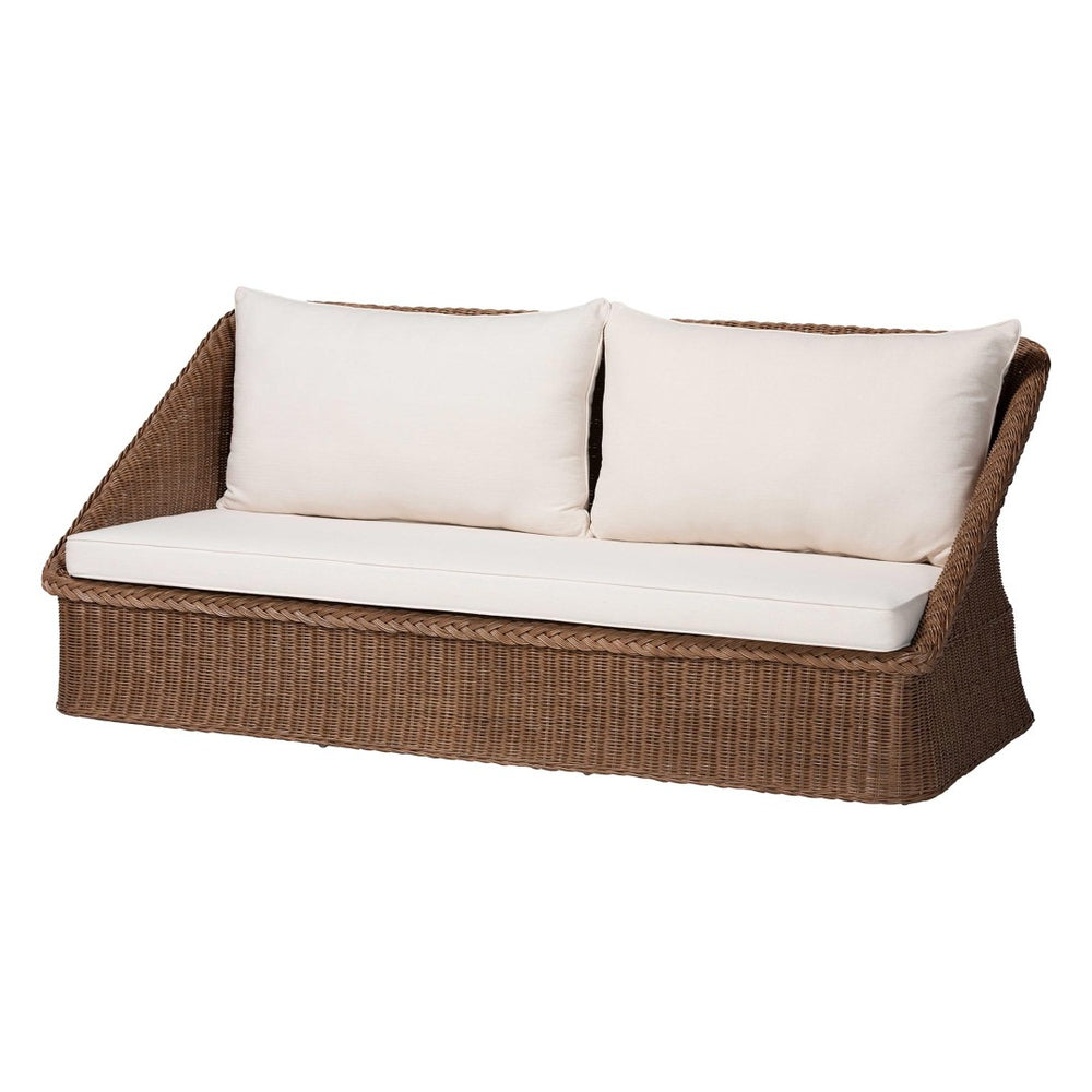 Baxton Studio bali Bali Derris Bohemian Rattan Sofa – Handcrafted Comfort with Braided Details for Relaxed Living Spaces Derris-Peanut Brown/Rattan-Sofa