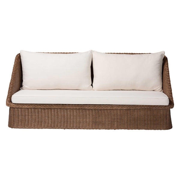 Baxton Studio bali Bali Derris Bohemian Rattan Sofa – Handcrafted Comfort with Braided Details for Relaxed Living Spaces Derris-Peanut Brown/Rattan-Sofa