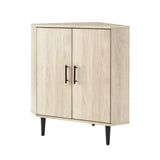 English Elm Walker Edison - Contemporary 2-Door Mixed-Material Corner Accent Cabinet - Birch