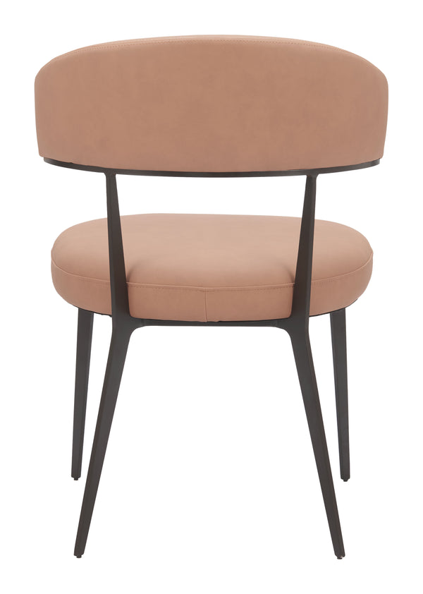 Zuo Modern Loom Dining Chair Set Of 2 In Tan - Modern Elegance With Durable Faux Leather & Steel Frame Brown 100% Polyurethane,Steel 110831-zuo-modern