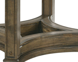 English Elm Parfield Weathered Finish Dining Table with Sturdy 45mm Top, Elegant Pedestal Base, Durable Veneer Oak 36 L x 30 W x 7 H B2726S00243