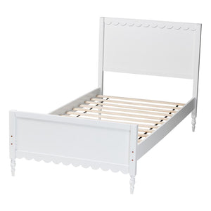 Baxton Studio Baxton Studio Roni Modern White Wood Platform Bed with Scalloped Edges & Timeless Design Elements Full Roni-White-Full