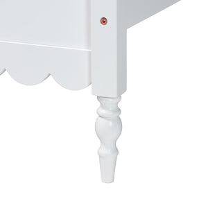 Baxton Studio Baxton Studio Roni Modern White Wood Platform Bed with Scalloped Edges & Timeless Design Elements Full Roni-White-Full