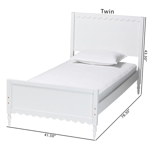 Baxton Studio Baxton Studio Roni Modern White Wood Platform Bed with Scalloped Edges & Timeless Design Elements Full Roni-White-Full