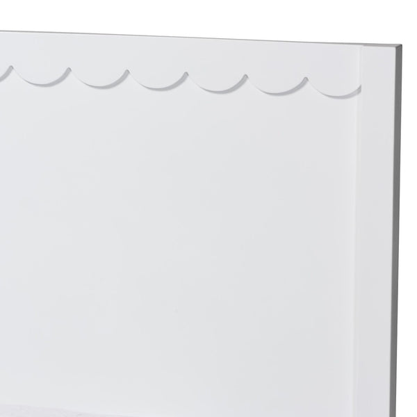 Baxton Studio Baxton Studio Roni Modern Scalloped Wood 4-Piece Bedroom Set with Elegant Nightstands & Dresser Full Roni-White-Full 4PC Bedroom Set 1