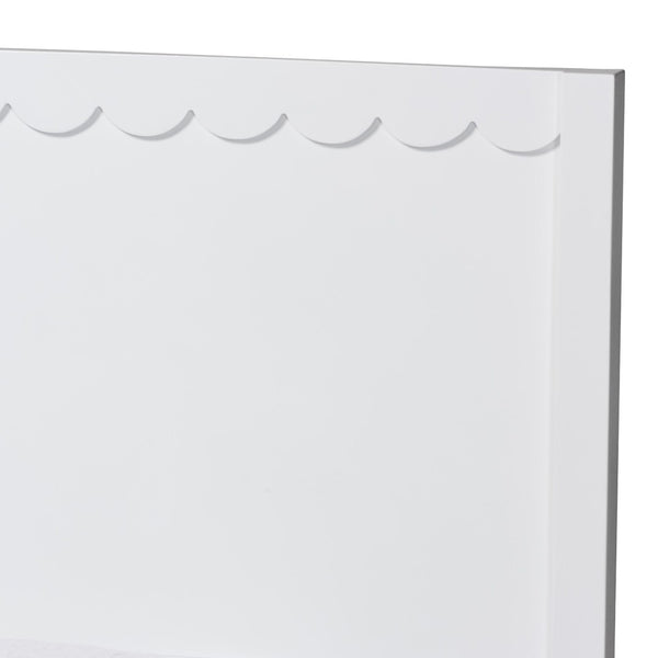 Baxton Studio Baxton Studio Roni Modern White Wood 4-Piece Bedroom Set with Scalloped Edges and Elegant Design Twin Roni-White-Twin 4PC Bedroom Set 2