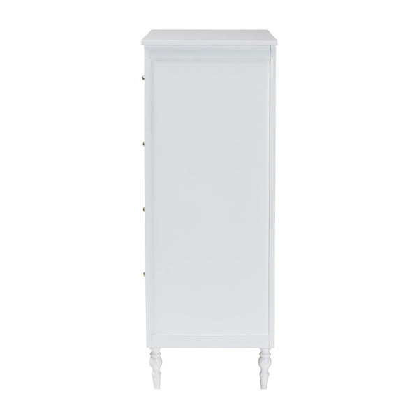 Baxton Studio Baxton Studio Roni White 4-Drawer Chest - Elegant Scalloped Design with Modern Storage Solutions! Roni-White-Chest