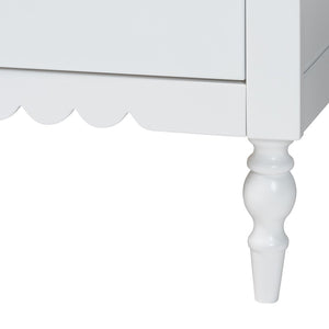 Baxton Studio Baxton Studio Roni White 4-Drawer Chest - Elegant Scalloped Design with Modern Storage Solutions! Roni-White-Chest