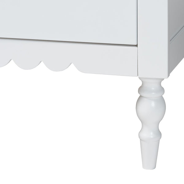 Baxton Studio Baxton Studio Roni White 4-Drawer Chest - Elegant Scalloped Design with Modern Storage Solutions! Roni-White-Chest