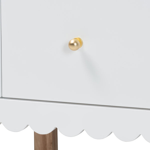 Baxton Studio Baxton Studio Roni 7-Drawer Dresser - Stylish White Wood Design with Scalloped Edges & Storage Solution Roni-White-Dresser