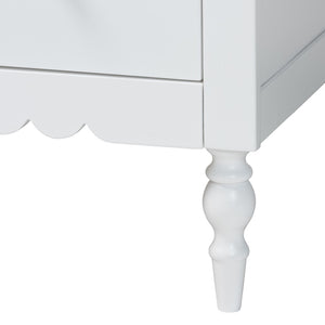 Baxton Studio Baxton Studio Roni 7-Drawer Dresser - Stylish White Wood Design with Scalloped Edges & Storage Solution Roni-White-Dresser