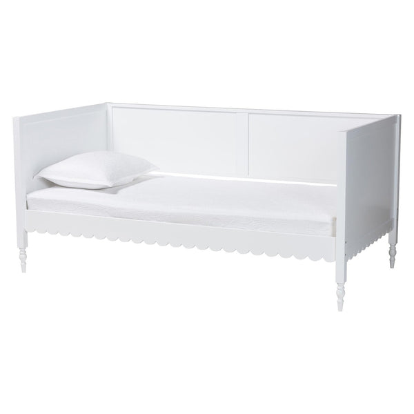 Baxton Studio Baxton Studio Roni Twin Daybed in Crisp White with Scalloped Edges & Timeless Design for Modern Homes Roni-White-Daybed-Twin