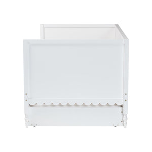 Baxton Studio Baxton Studio Roni Twin Daybed with Trundle - Stylish Scalloped Design for Space-Saving Comfort Roni-White-Daybed with Trundle