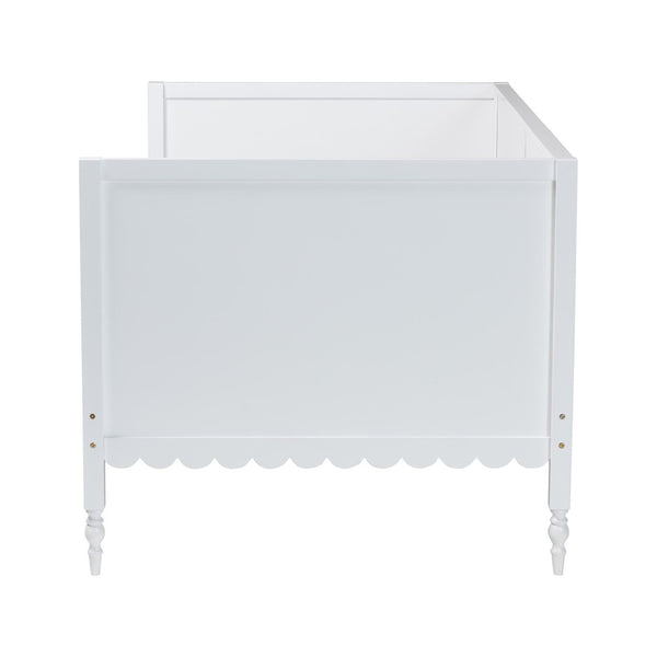 Baxton Studio Baxton Studio Roni Twin Daybed in Crisp White with Scalloped Edges & Timeless Design for Modern Homes Roni-White-Daybed-Twin