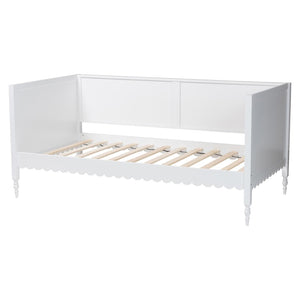 Baxton Studio Baxton Studio Roni Twin Daybed in Crisp White with Scalloped Edges & Timeless Design for Modern Homes Roni-White-Daybed-Twin