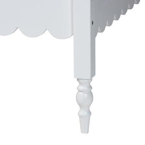 Baxton Studio Baxton Studio Roni Twin Daybed in Crisp White with Scalloped Edges & Timeless Design for Modern Homes Roni-White-Daybed-Twin