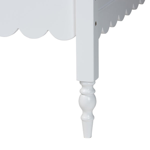 Baxton Studio Baxton Studio Roni Twin Daybed in Crisp White with Scalloped Edges & Timeless Design for Modern Homes Roni-White-Daybed-Twin