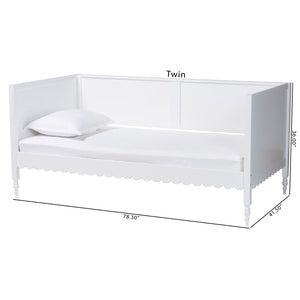 Baxton Studio Baxton Studio Roni Twin Daybed in Crisp White with Scalloped Edges & Timeless Design for Modern Homes Roni-White-Daybed-Twin