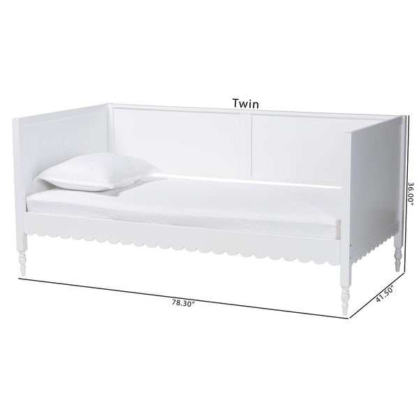 Baxton Studio Baxton Studio Roni Twin Daybed in Crisp White with Scalloped Edges & Timeless Design for Modern Homes Roni-White-Daybed-Twin