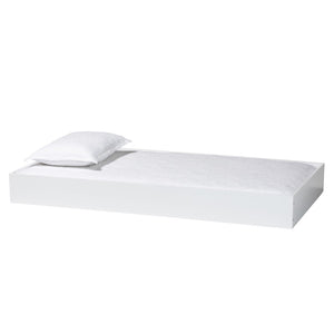 Baxton Studio Baxton Studio Roni Modern White Trundle Bed - Space-Saving Design for Overnight Guests & Easy Storage Roni-White-Trundle