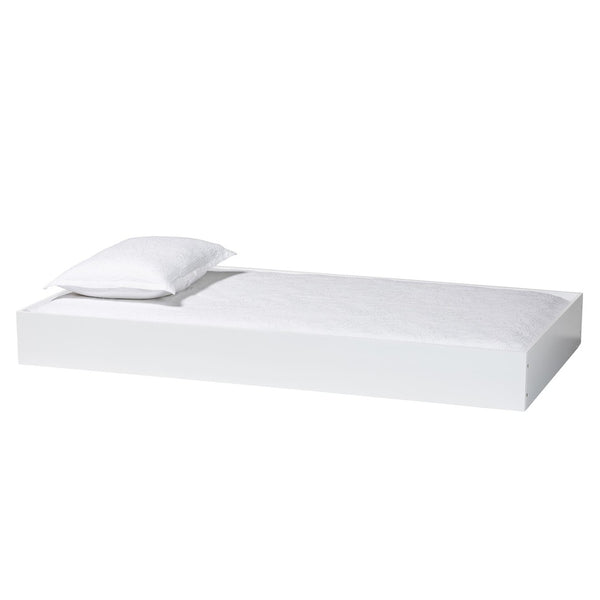 Baxton Studio Baxton Studio Roni Modern White Trundle Bed - Space-Saving Design for Overnight Guests & Easy Storage Roni-White-Trundle