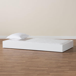 Baxton Studio Baxton Studio Roni Modern White Trundle Bed - Space-Saving Design for Overnight Guests & Easy Storage Roni-White-Trundle