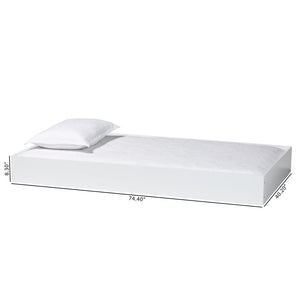 Baxton Studio Baxton Studio Roni Modern White Trundle Bed - Space-Saving Design for Overnight Guests & Easy Storage Roni-White-Trundle