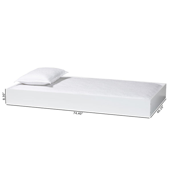 Baxton Studio Baxton Studio Roni Modern White Trundle Bed - Space-Saving Design for Overnight Guests & Easy Storage Roni-White-Trundle