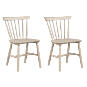 English Elm Lyoi Ladder Back Dining Chairs Set of 2 Gray Upholstered Seat Solid Wood Frame B056P417053