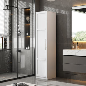 English Elm Kitchen Pantry Hutch Cabinet with Microwave Stand, Spacious Buffet Sideboard for Organized Kitchens White W331P309438