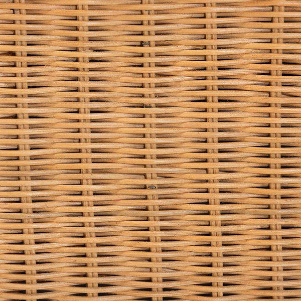 Baxton Studio bali Teresa Handwoven Rattan Daybed - Coastal Boho Lounge with Scalloped Edge, Open Lattice Frame Teresa-Light Honey Rattan-Daybed