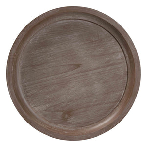 Baxton Studio Baxton Studio Westlyn Antique Brown End Table - French Country Charm with Round Tray Top & Shelf JY24A183-Brown-ET