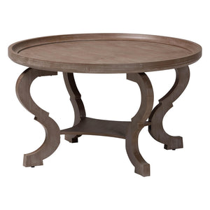 Baxton Studio Baxton Studio Madrona Coffee Table - Elegant Antique Brown Wood with Storage & French Country Charm JY24A184-Brown-CT