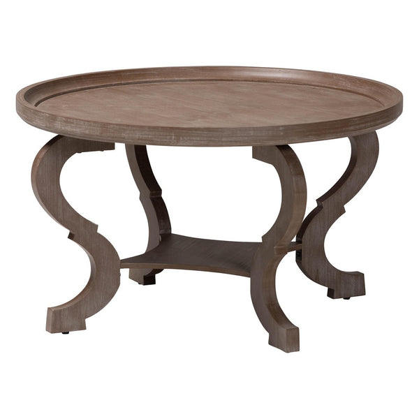 Baxton Studio Baxton Studio Madrona Coffee Table - Elegant Antique Brown Wood with Storage & French Country Charm JY24A184-Brown-CT