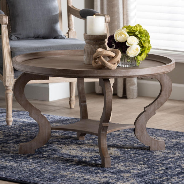 Baxton Studio Baxton Studio Madrona Coffee Table - Elegant Antique Brown Wood with Storage & French Country Charm JY24A184-Brown-CT
