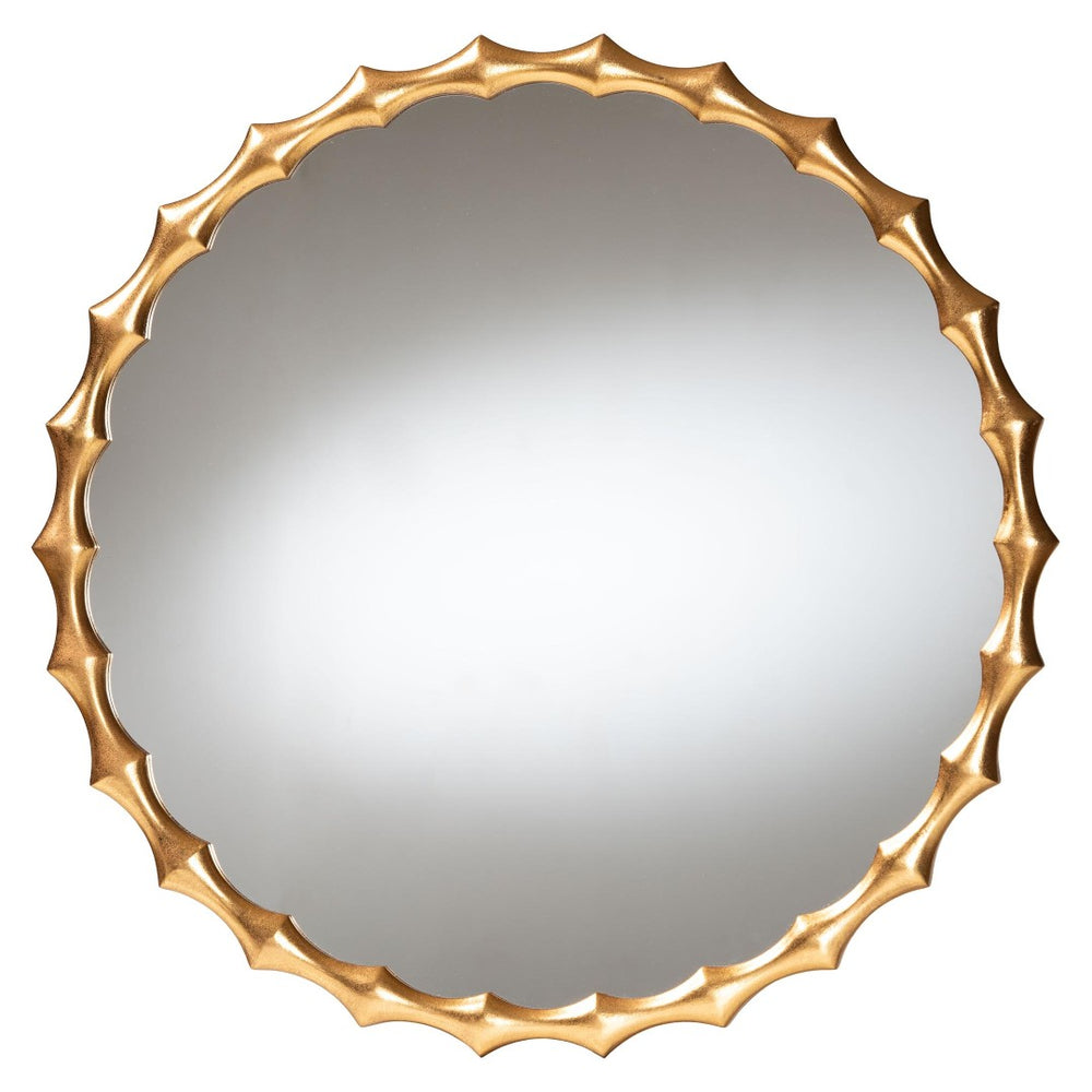 Baxton Studio Baxton Studio Everette Vintage-Inspired Bamboo-Border Mirror in Antique Gold Leaf for Home Decor RXW-10948-Wall Mirror