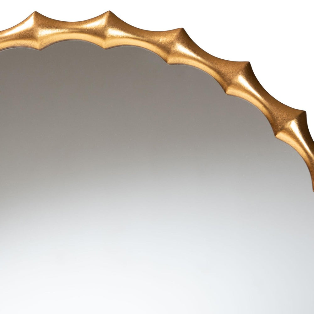 Baxton Studio Baxton Studio Everette Vintage-Inspired Bamboo-Border Mirror in Antique Gold Leaf for Home Decor RXW-10948-Wall Mirror