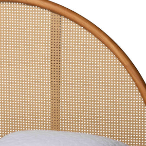 Baxton Studio Baxton Studio Wrenley Japandi Queen Bed - Elegant Oak Brown Wood with Woven Rattan Headboard Design MG0238-NTOak/5703R Rattan-Queen