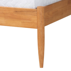 Baxton Studio Baxton Studio Dawson Japandi Queen Bed - Plush Cream Teddy Fabric with Oak Brown Wood Frame MG0238-1-NT Oak/Cream 3001-Queen
