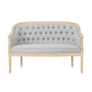 English Elm Chair Chesterfield Loveseat with Tufted Diamond Upholstery Nailhead Trim Birch Frame 60925.00LGRY