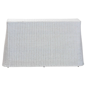 Baxton Studio bali Bali Palm Bohemian Rattan Console Table - Handcrafted Tropical Charm for Entryways & Living Spaces White Console Palm-White Rattan-Console Table