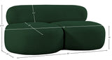 Venti Green Boucle Fabric Loveseat 140Green-L Meridian Furniture