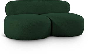 Venti Green Boucle Fabric Loveseat 140Green-L Meridian Furniture