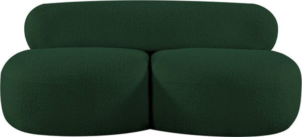 Venti Green Boucle Fabric Loveseat 140Green-L Meridian Furniture