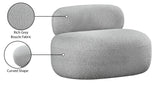 Venti Grey Boucle Fabric Chair 140Grey-C Meridian Furniture