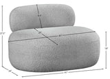 Venti Grey Boucle Fabric Chair 140Grey-C Meridian Furniture