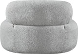 Venti Grey Boucle Fabric Chair 140Grey-C Meridian Furniture